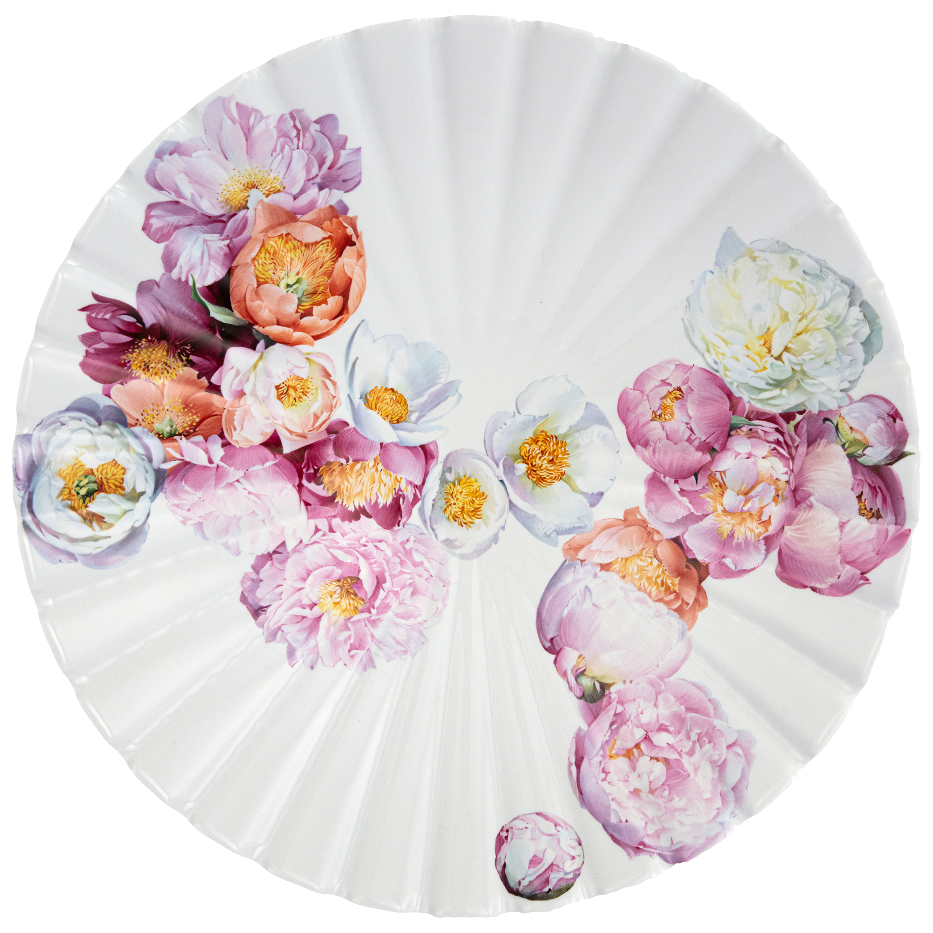 LIMITED MASTERWORKS SCALLOPED DISH, FLORAL FLOURISH