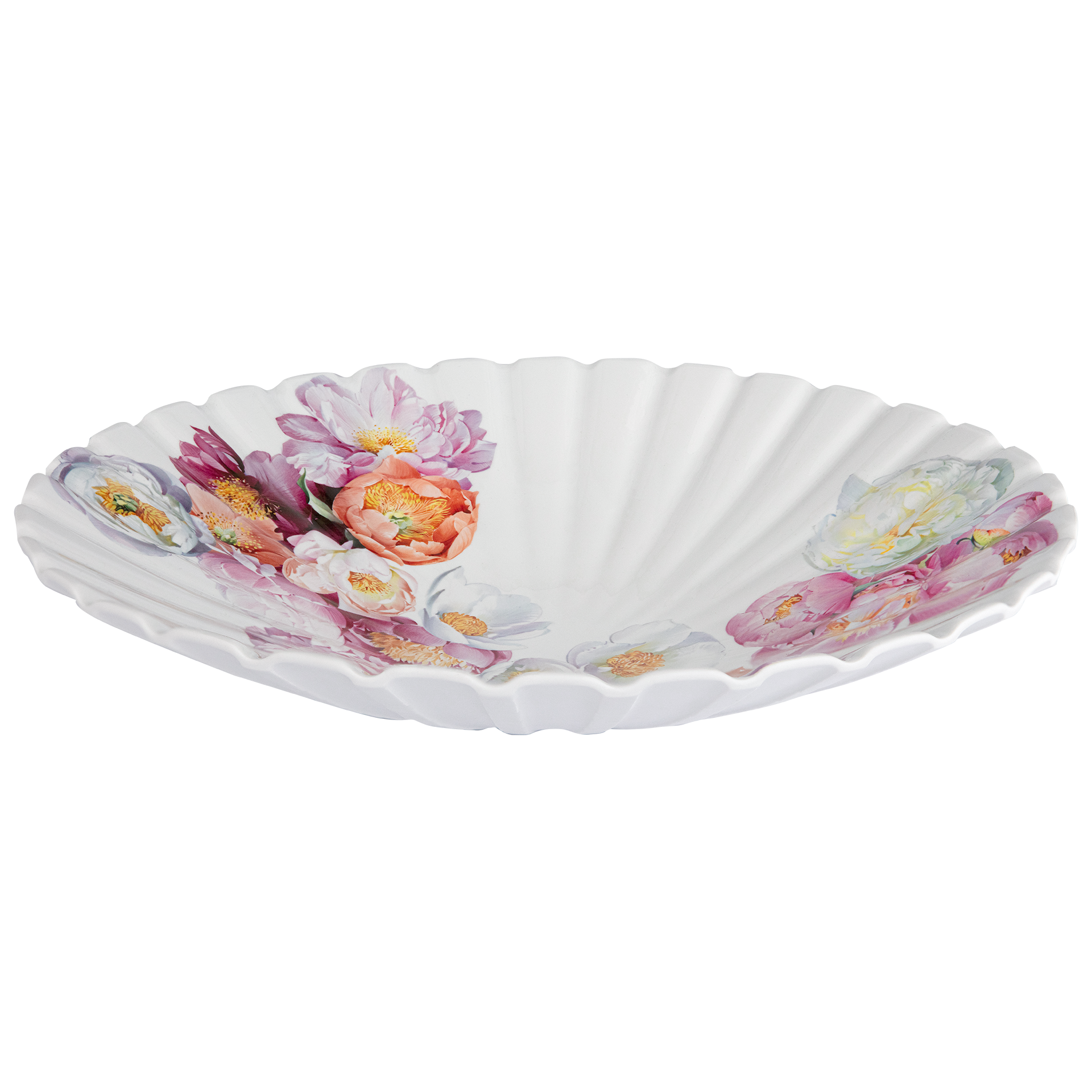 LIMITED MASTERWORKS SCALLOPED DISH, FLORAL FLOURISH