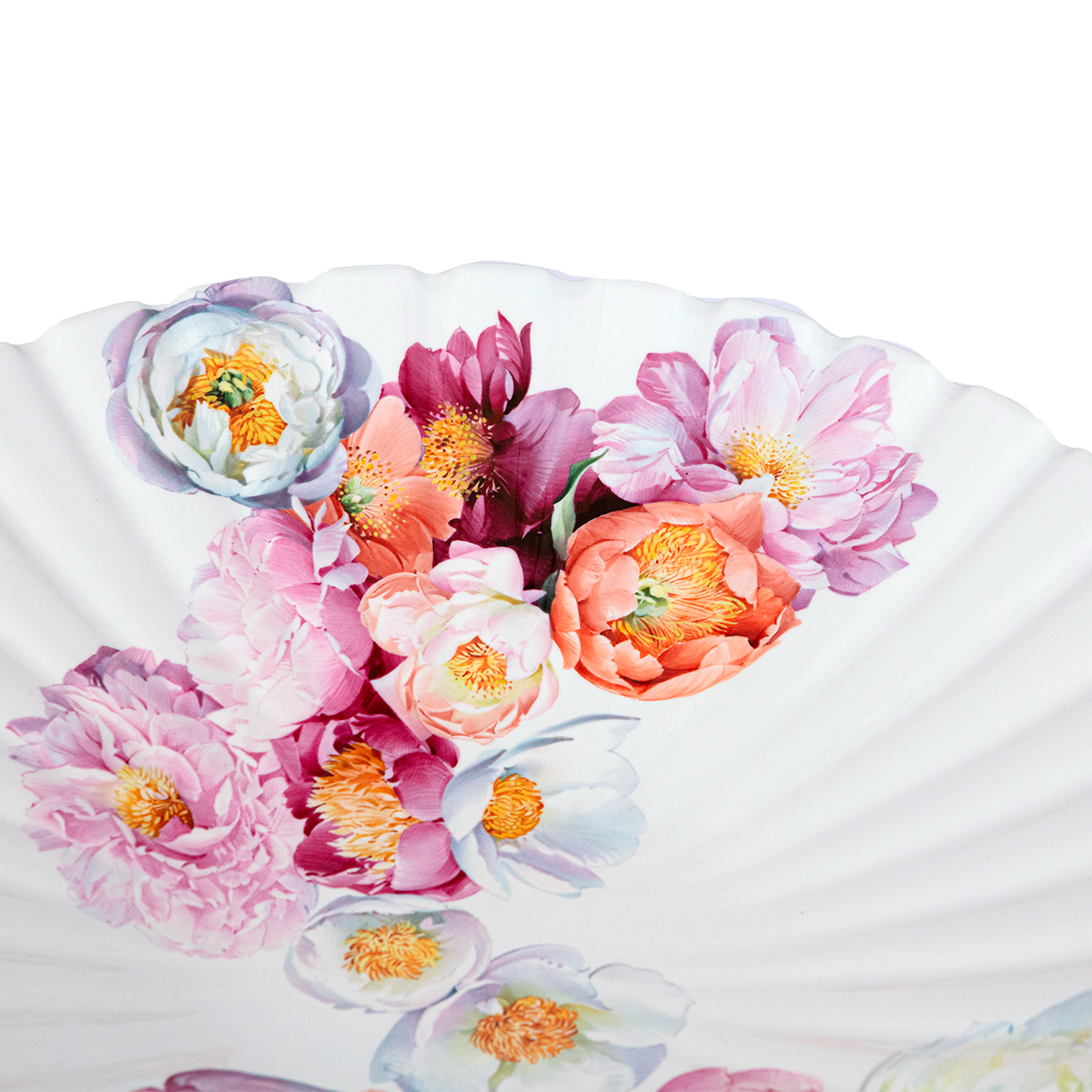 LIMITED MASTERWORKS SCALLOPED DISH, FLORAL FLOURISH