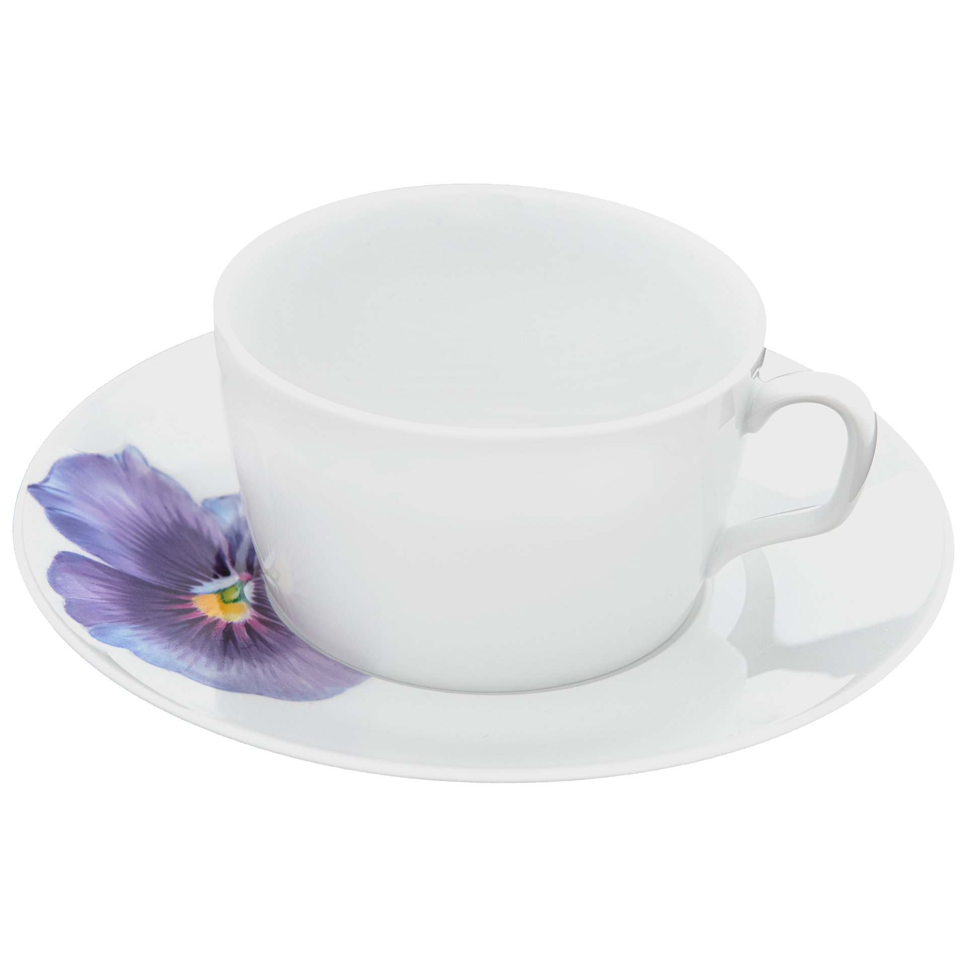 MEISSEN® COSMOPOLITAN GIANT BLOOM COFFEE CUP & SAUCER, PANSY