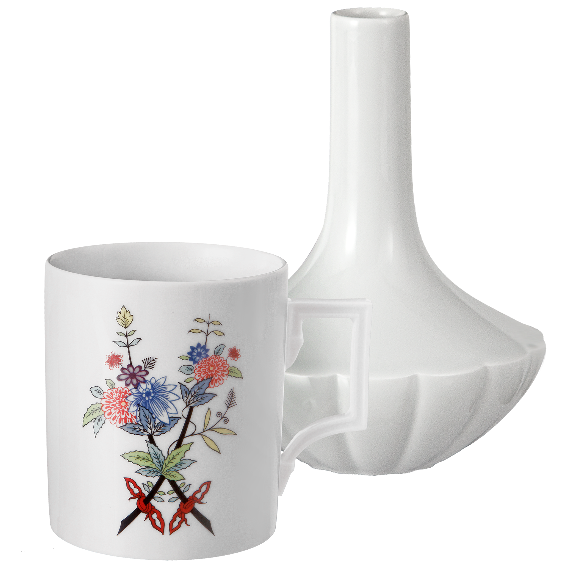 MEISSEN HOME OFFICE SET, SWORDS FANTASY, VASE LANDSCAPE