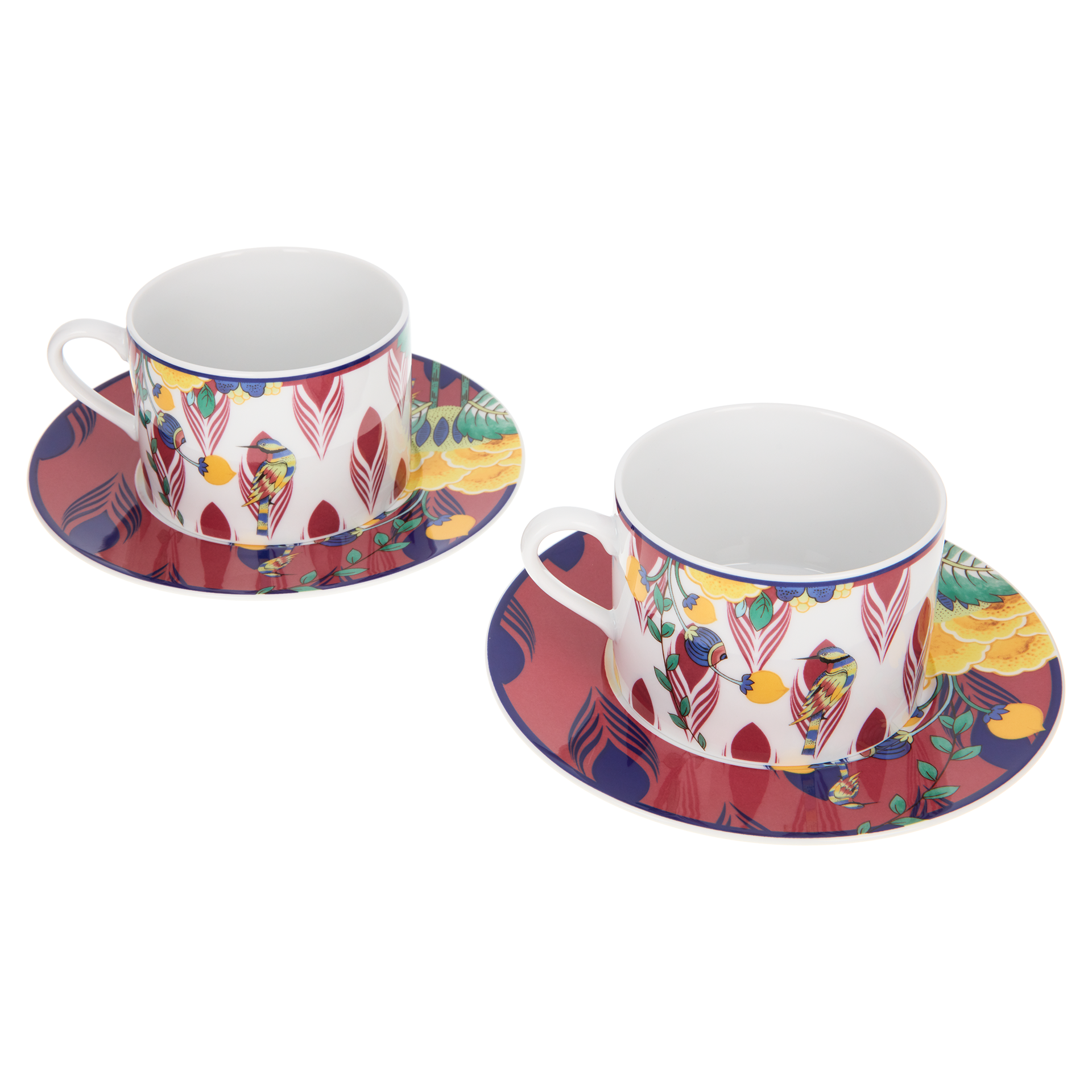 MEISSEN COLLAGE MYSTIC GARDEN CAPPUCCINO CUP SET