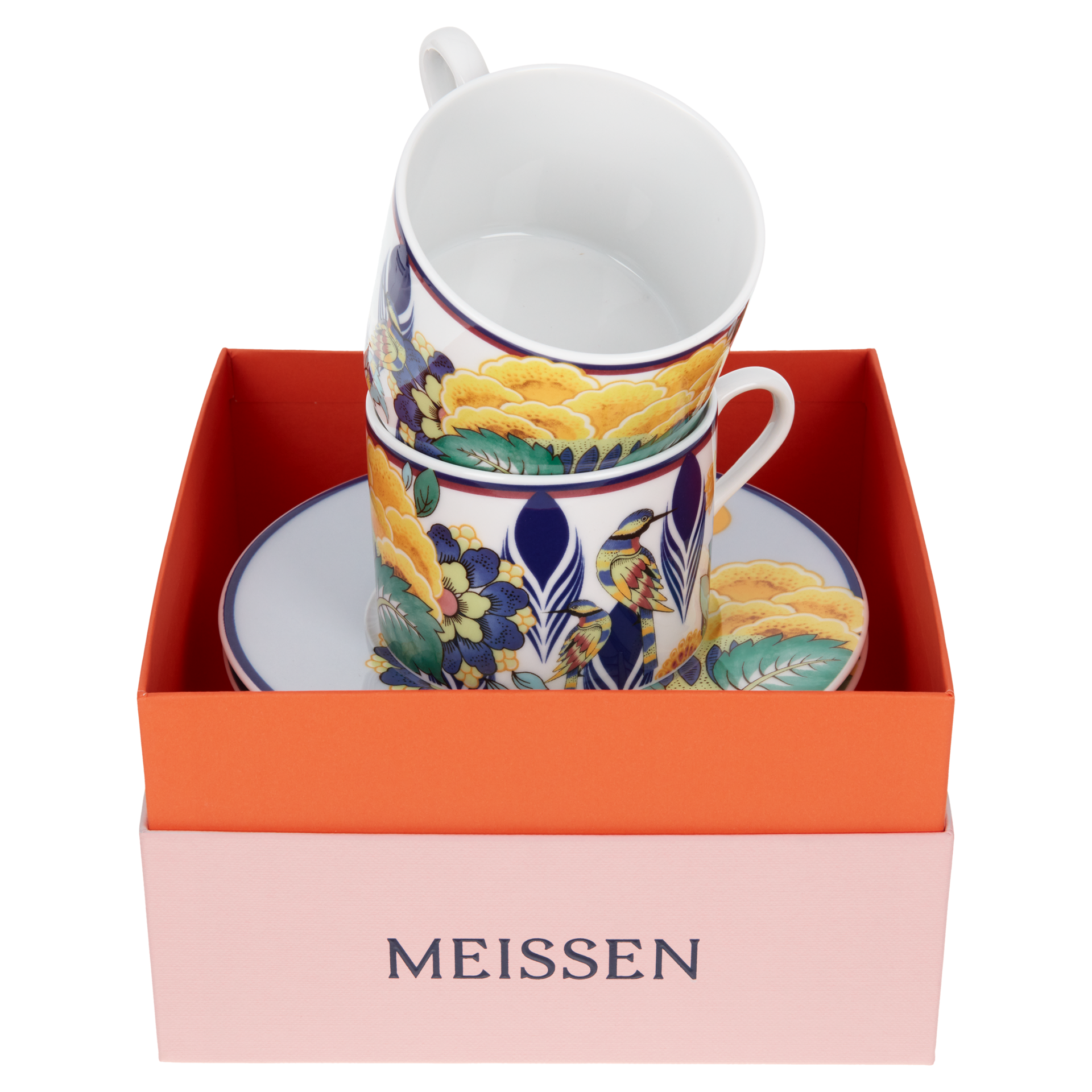 MEISSEN COLLAGE MYSTIC GARDEN COFFEE CUP SET