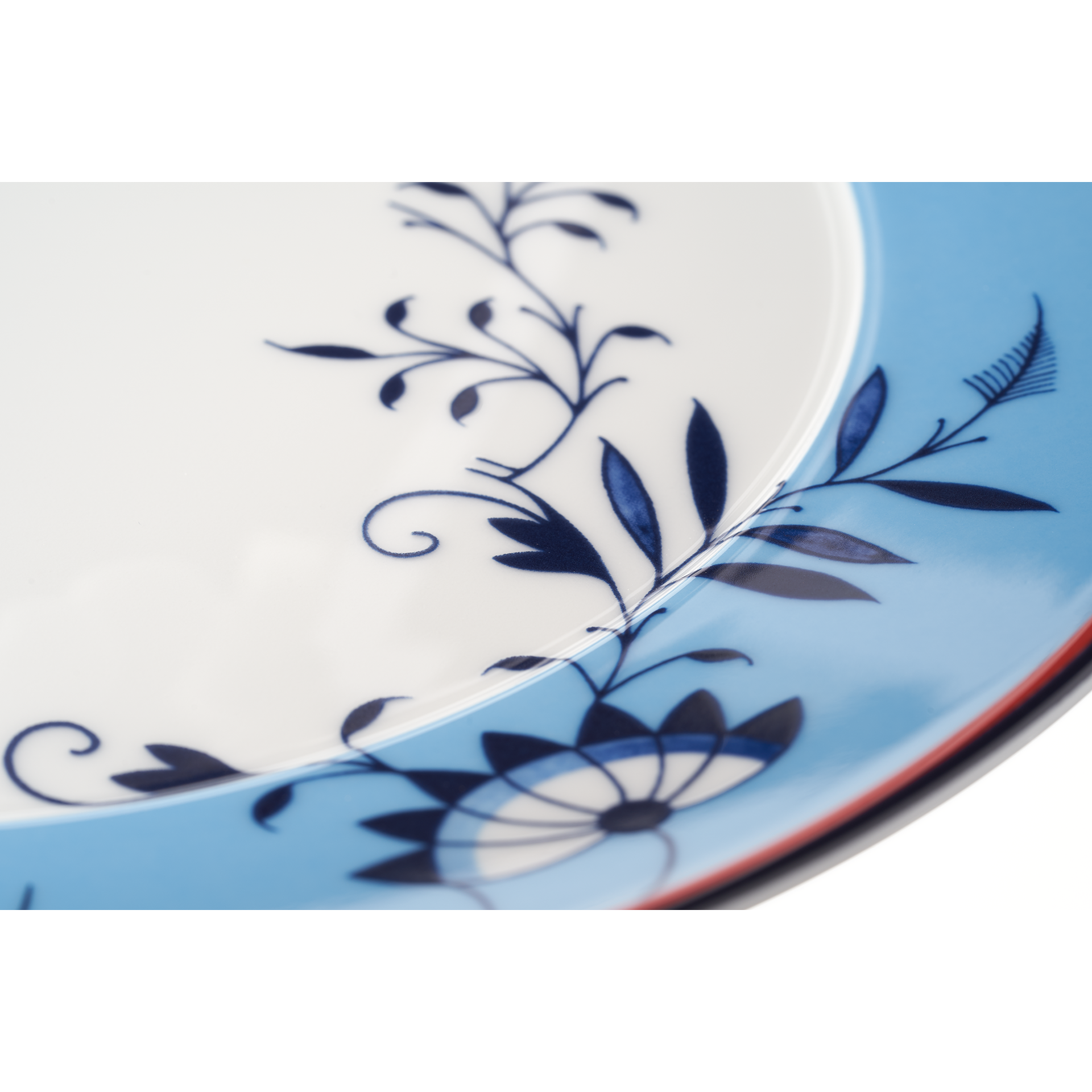 MEISSEN COLLAGE BLOOMY FEATHERS PLATE SET 3PCS.