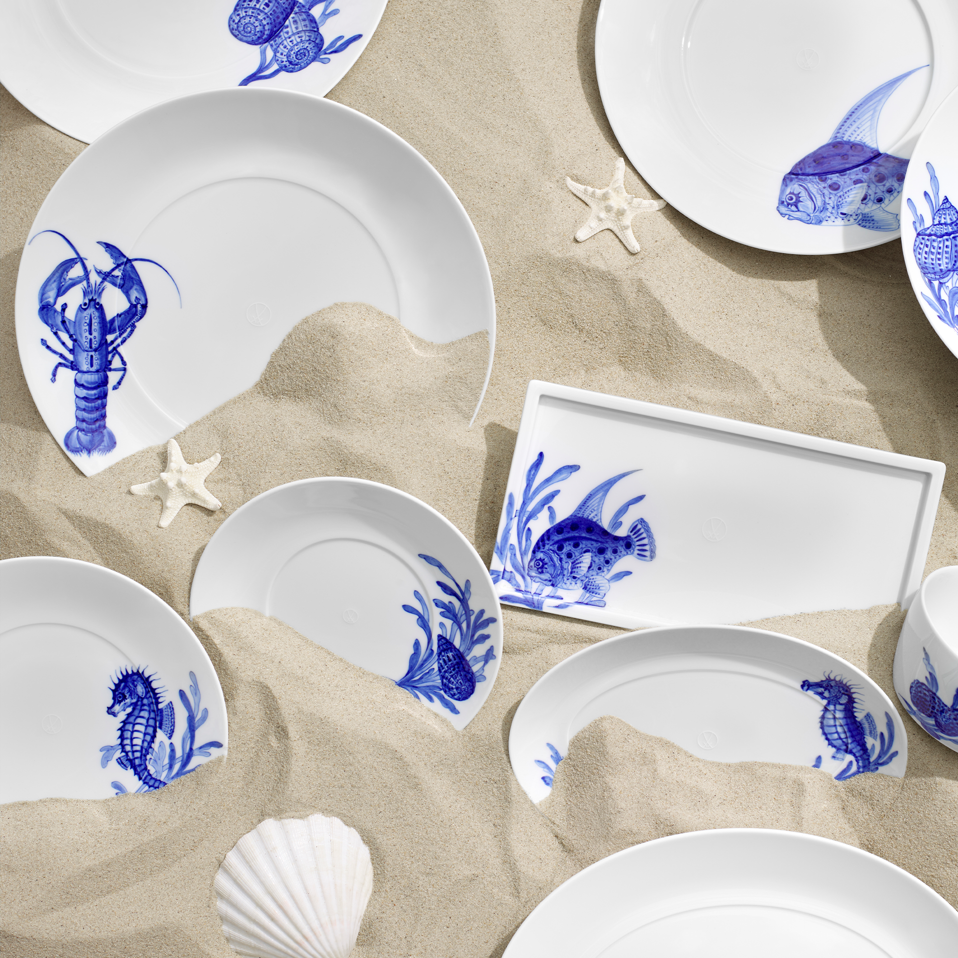 MEISSEN® COSMOPOLITAN BLUE TREASURES PLATTER SEA HORSE