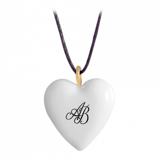 HEARTS MONOGRAM WITH 2 LETTERS IN BLACK