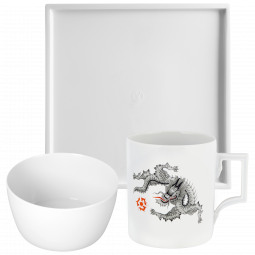 HOME OFFICE SET MUG MING DRAGON, MEISSEN® COSMOPOLITAN PLATTER AND BOWL
