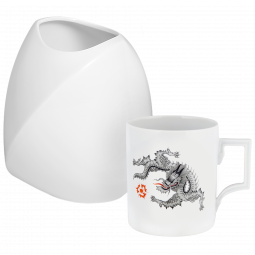 HOME OFFICE SET MUG MING DRAGON AND VASE