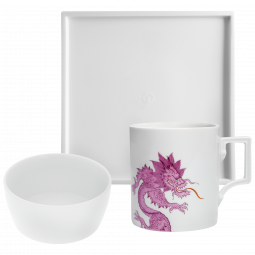 HOME OFFICE SET MUG MING DRAGON, MEISSEN® COSMOPOLITAN PLATTER AND BOWL