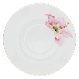 MEISSEN® COSMOPOLITAN GIANT BLOOM TEA SAUCER, HIBISCUS