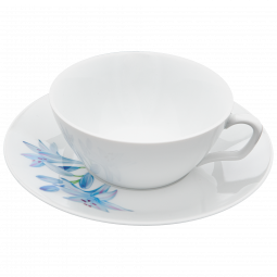 MEISSEN® COSMOPOLITAN GIANT BLOOM TEA CUP & SAUCER, AFRICAN LILY