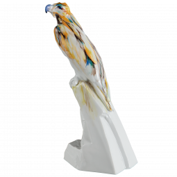 SINGLE FIGURINE BEARDED VULTURE ON ROCK, YELLOW