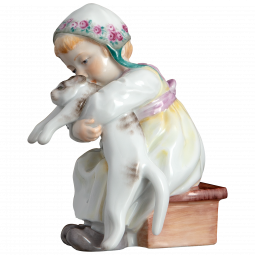 MINIATURE HENTSCHEL CHILDREN CHILD WITH CAT