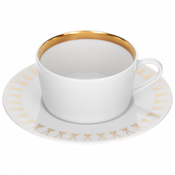 SWORDS LUXURY GOLD TEA CUP & SAUCER